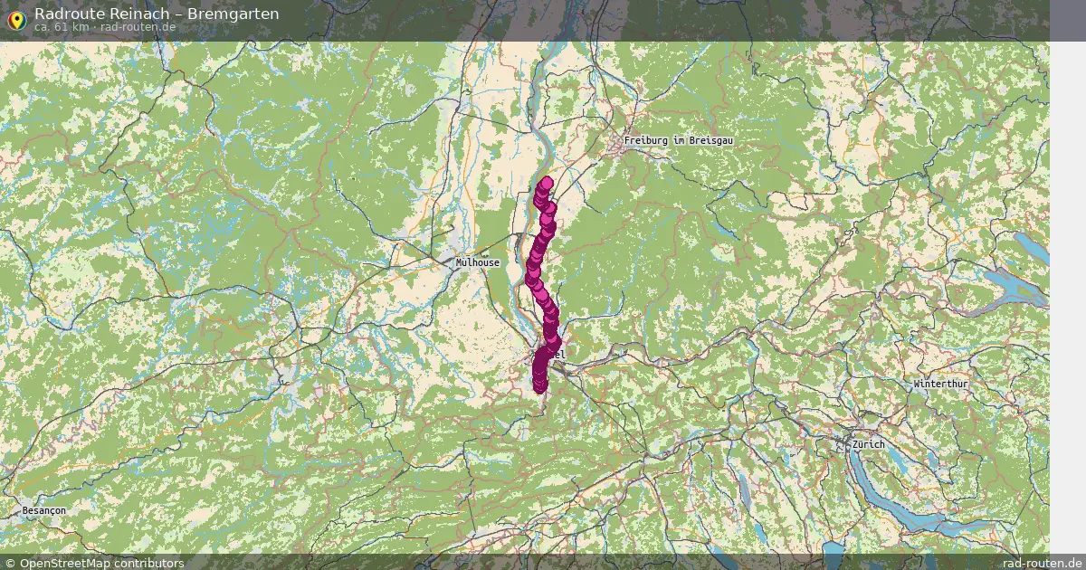 Fahrradroute Reinach – Bremgarten (61 km) – Rad-Routen.de