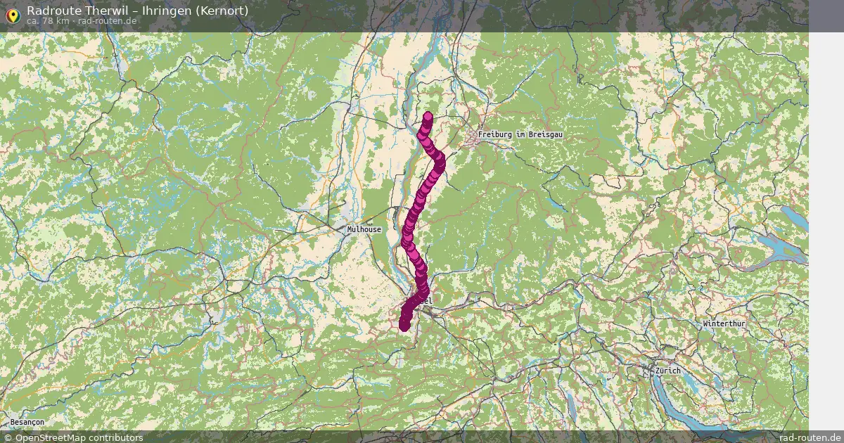 Fahrradroute Therwil – Ihringen (Kernort) (78 km) – Rad-Routen.de