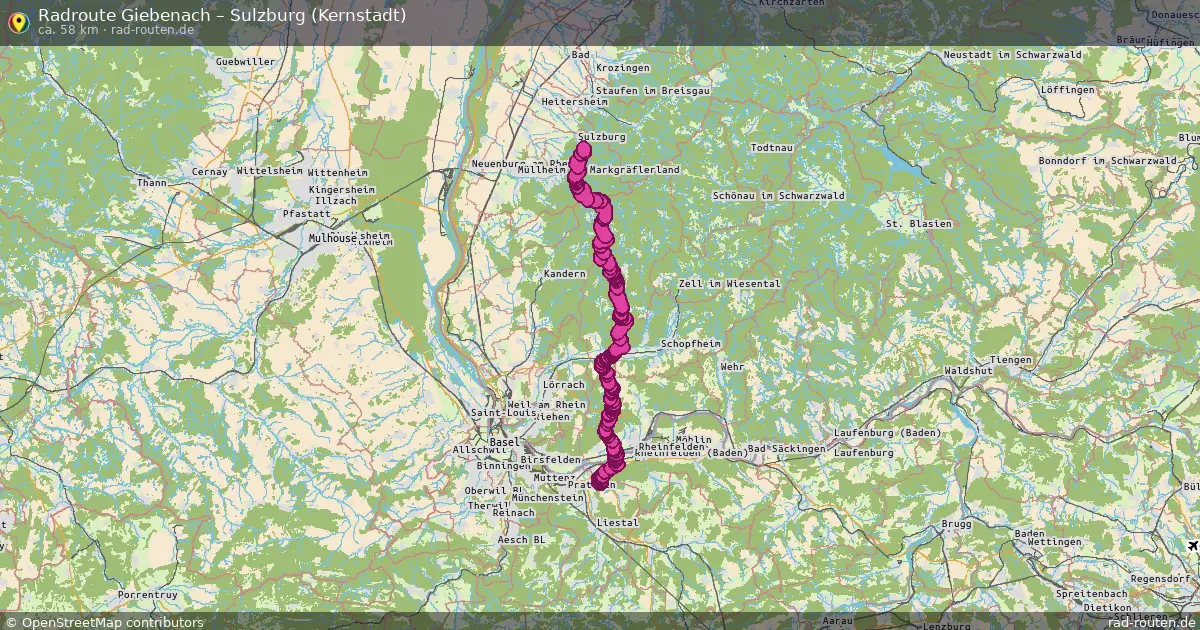 Radtour Giebenach – Sulzburg (Kernstadt)