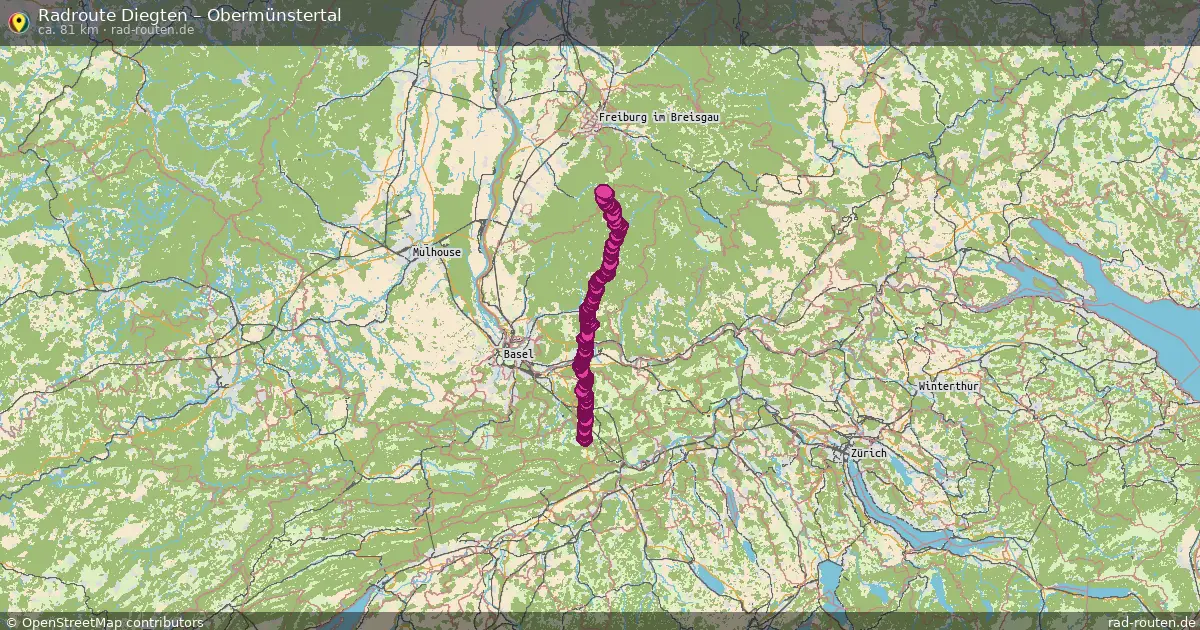 Fahrradroute Diegten – Obermünstertal (81 km) – Rad-Routen.de