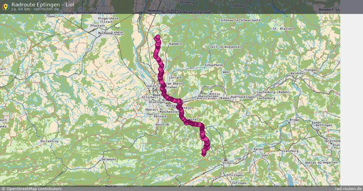 Fahrradroute Eptingen – Liel (64 km) – Rad-Routen.de