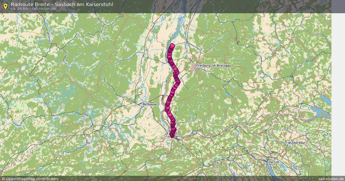 Fahrradroute Breite – Sasbach Am Kaiserstuhl (86 km) – Rad-Routen.de