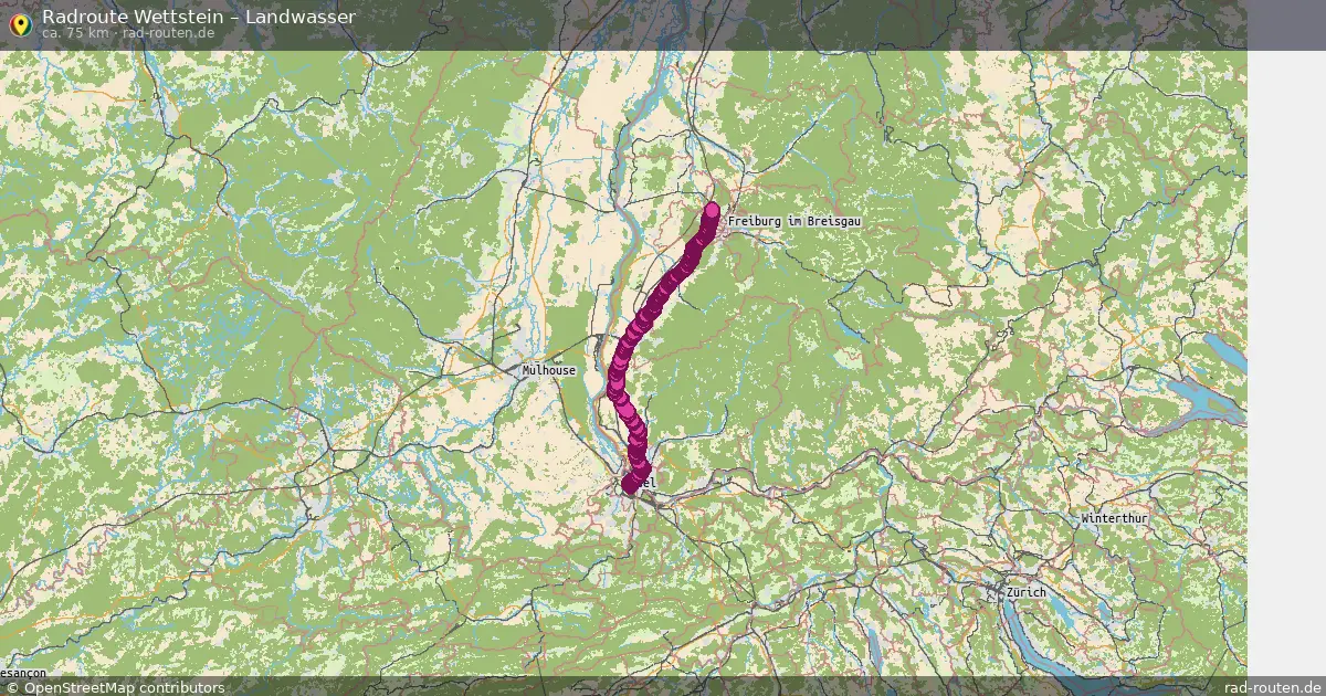Fahrradroute Wettstein – Landwasser (75 km) – Rad-Routen.de