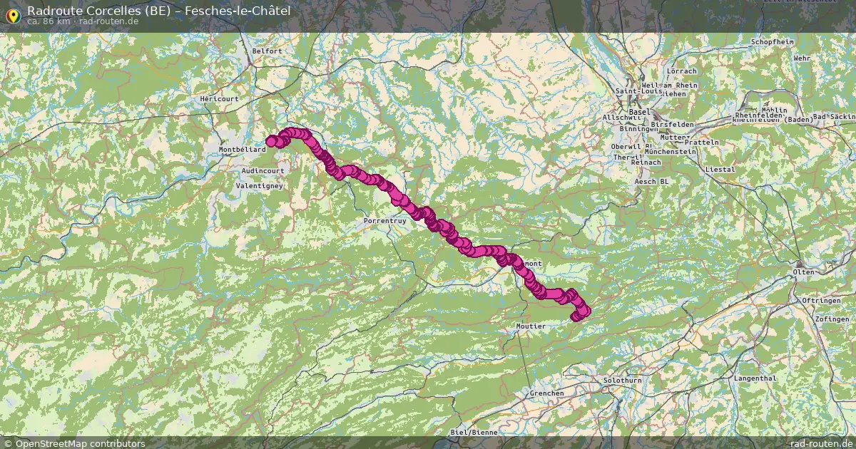 Radtour Corcelles (Be) – Fesches-Le-Châtel
