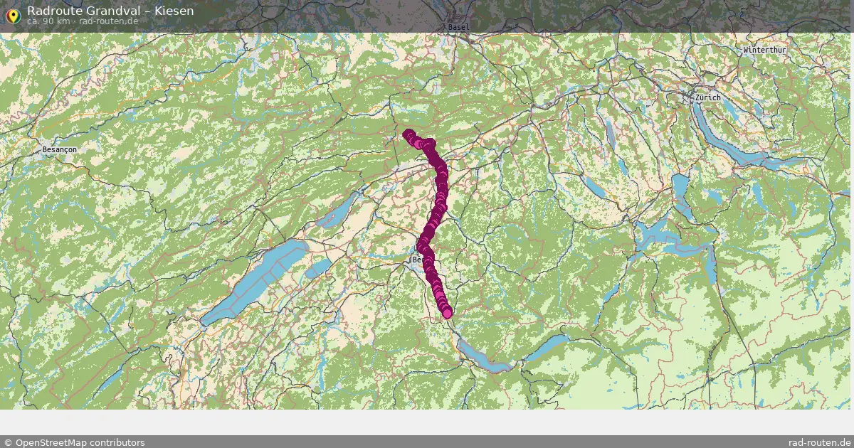 Fahrradroute Grandval – Kiesen (90 km) – Rad-Routen.de