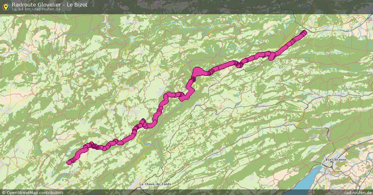 Fahrradroute Glovelier – Le Bizot (64 km) – Rad-Routen.de