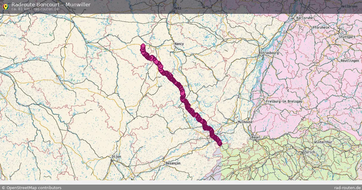 Fahrradroute Boncourt – Kœstlach (27 km) – Rad-Routen.de
