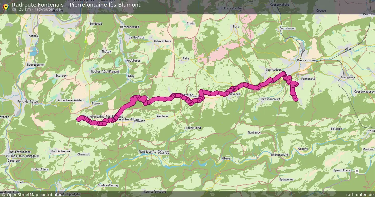 Radtour Fontenais – Pierrefontaine-Lès-Blamont