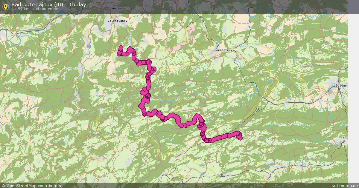 Fahrradroute Lajoux (Ju) – Thulay (57 km) – Rad-Routen.de