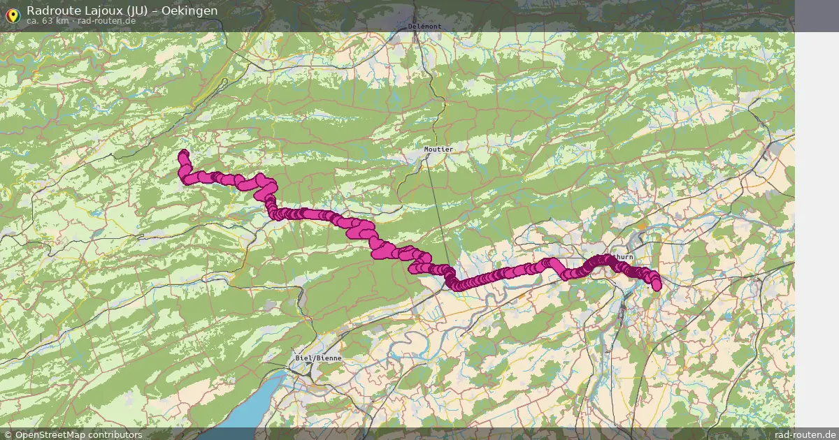 Fahrradroute Lajoux (Ju) – Oekingen (63 km) – Rad-Routen.de