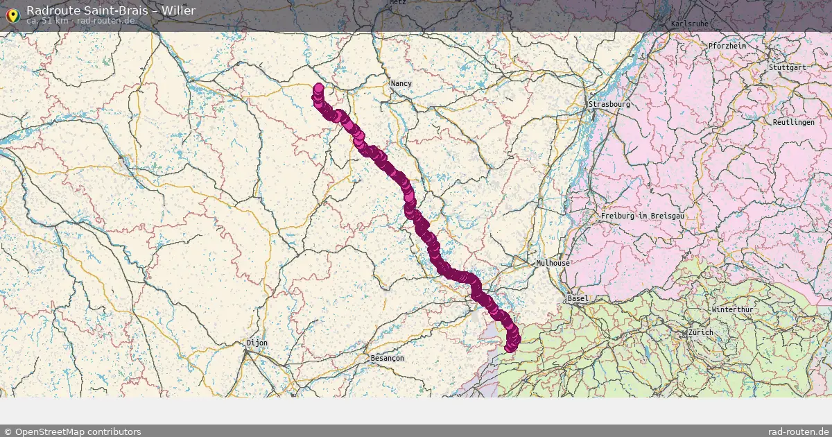 Fahrradroute Saint-Brais – Willer (51 km) – Rad-Routen.de