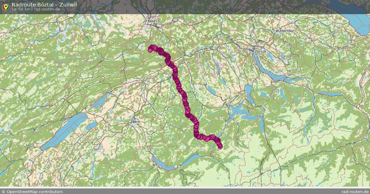 Fahrradroute Böztal – Zullwil (58 km) – Rad-Routen.de