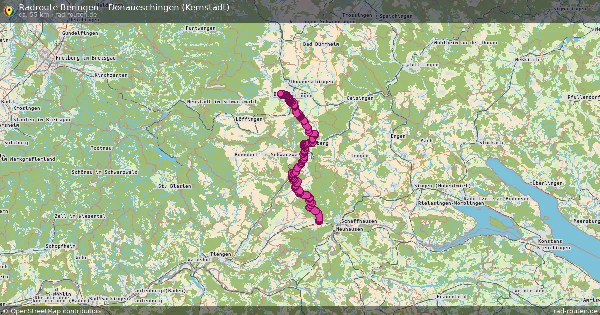 Radtour Beringen – Donaueschingen (Kernstadt)