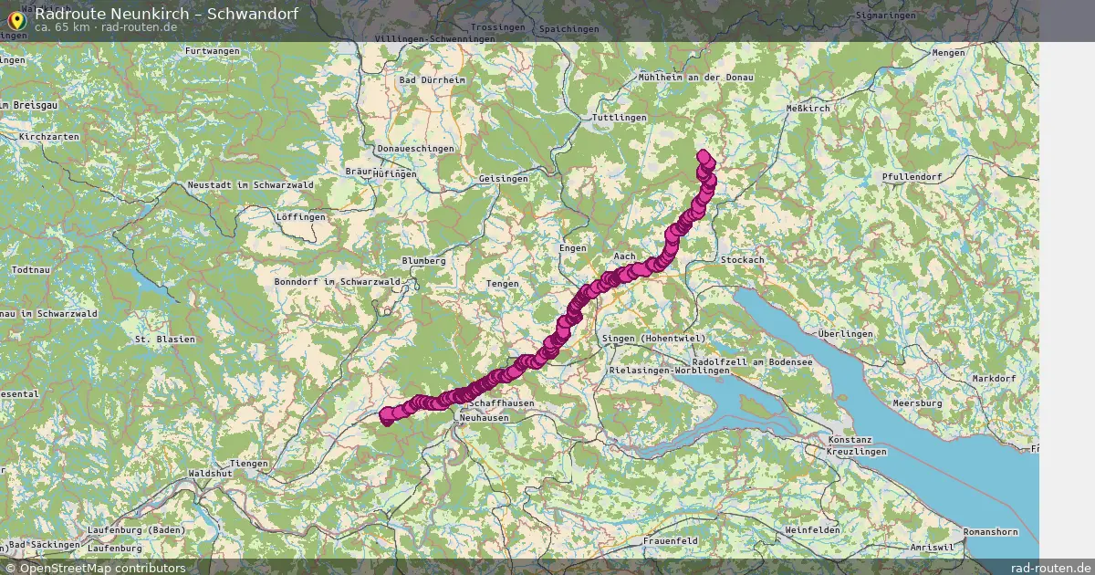 Fahrradroute Neunkirch – Schwandorf (65 km) – Rad-Routen.de