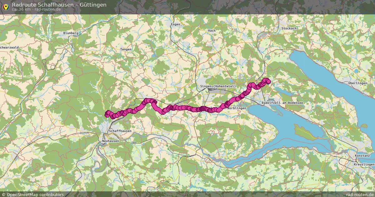 Fahrradroute Schaffhausen – Güttingen (37 km) – Rad-Routen.de