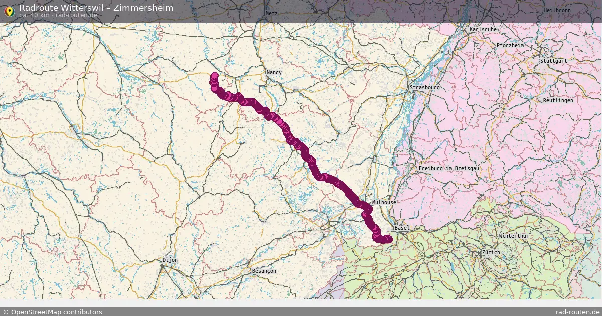 Fahrradroute Witterswil – Hésingue (16 km) – Rad-Routen.de