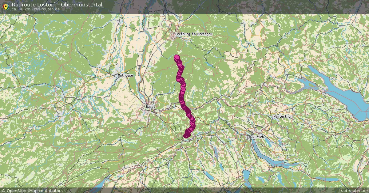 Fahrradroute Lostorf – Obermünstertal (86 km) – Rad-Routen.de