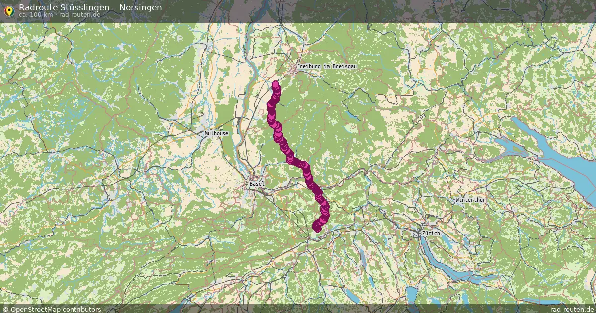 Fahrradroute Stüsslingen – Norsingen (100 km) – Rad-Routen.de
