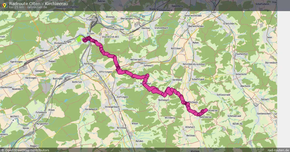 Fahrradroute Olten – Kirchleerau (25 km) – Rad-Routen.de