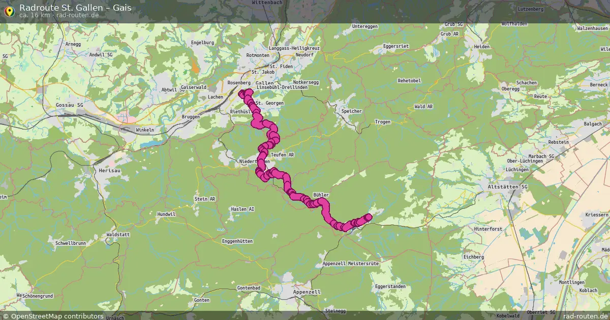 Radtour St. Gallen – Gais