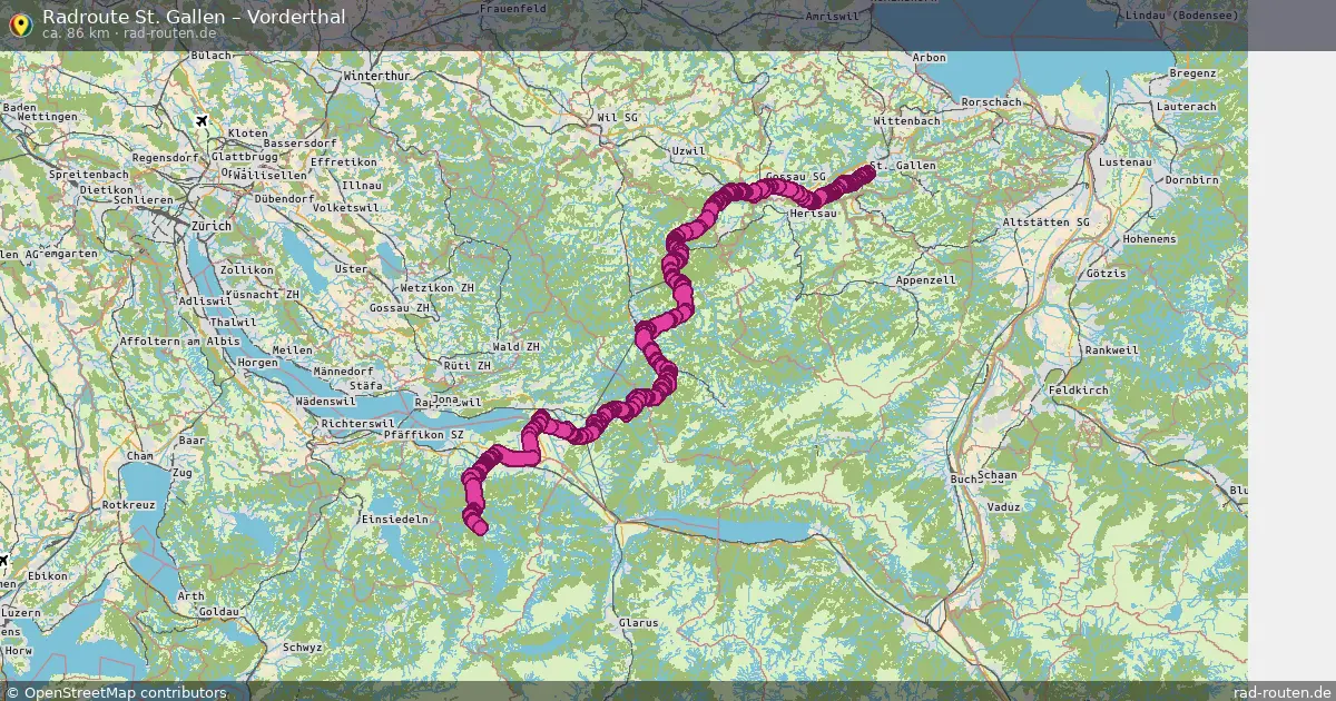Fahrradroute St. Gallen – Vorderthal