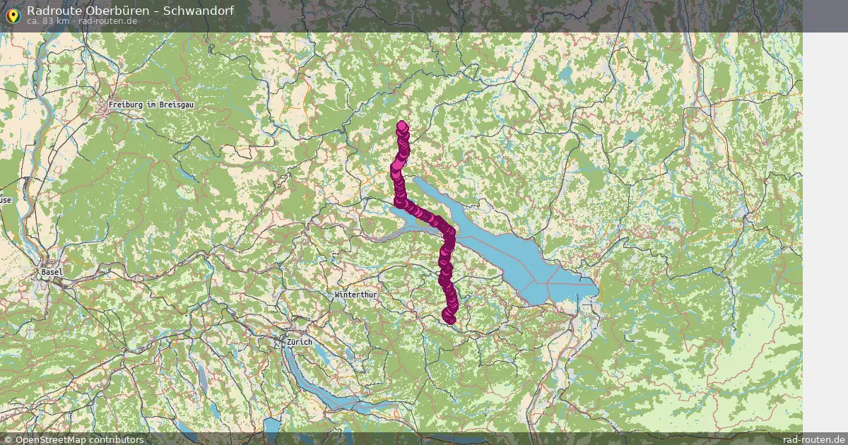 Fahrradroute Oberbüren – Schwandorf (83 km) – Rad-Routen.de