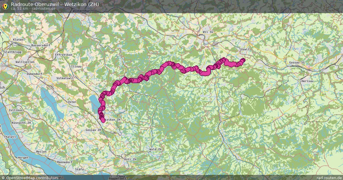 Radtour Oberuzwil – Wetzikon (Zh)