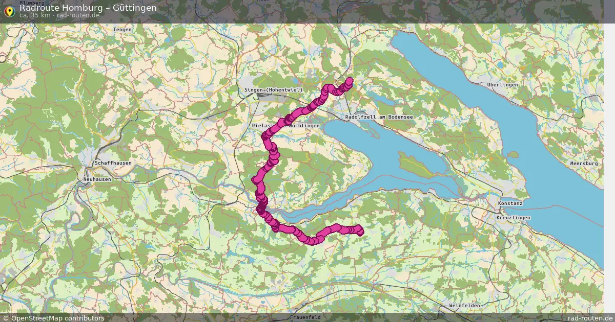 Fahrradroute Homburg – Güttingen (35 km) – Rad-Routen.de