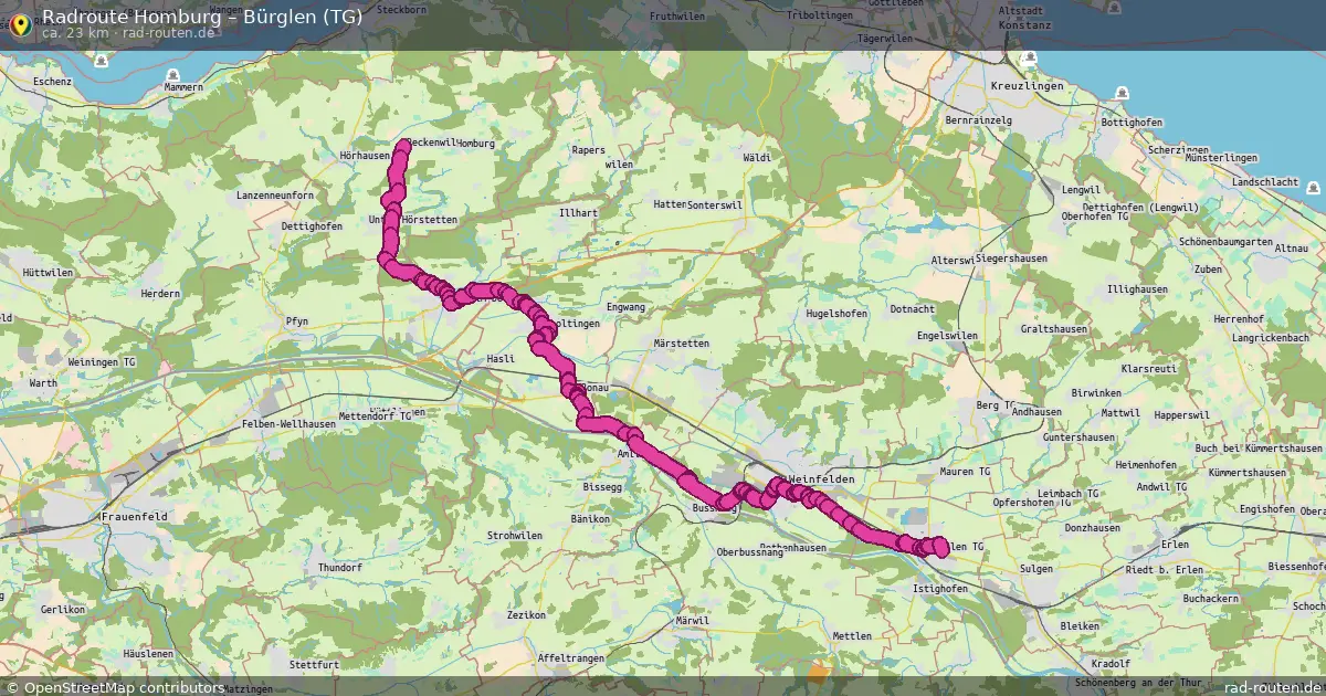 Fahrradroute Homburg – Bürglen (Tg) (23 km) – Rad-Routen.de