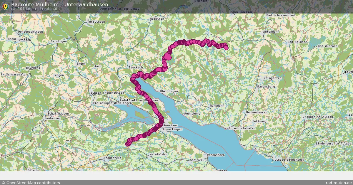 Fahrradroute Müllheim – Unterwaldhausen (101 km) – Rad-Routen.de