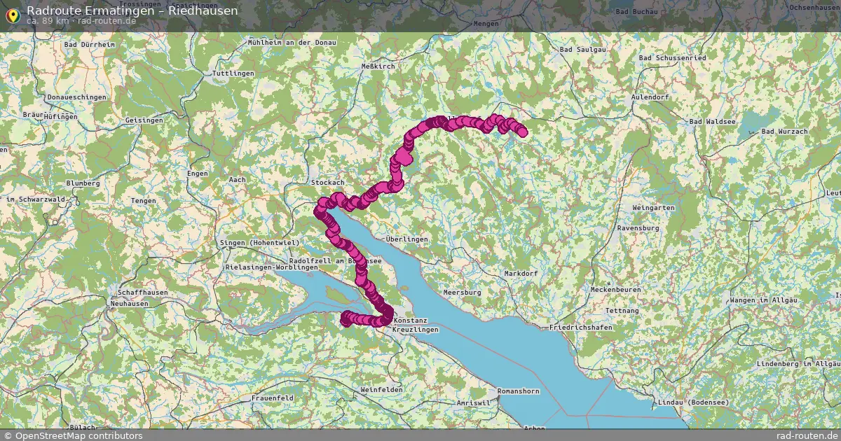 Fahrradroute Ermatingen – Riedhausen (89 km) – Rad-Routen.de