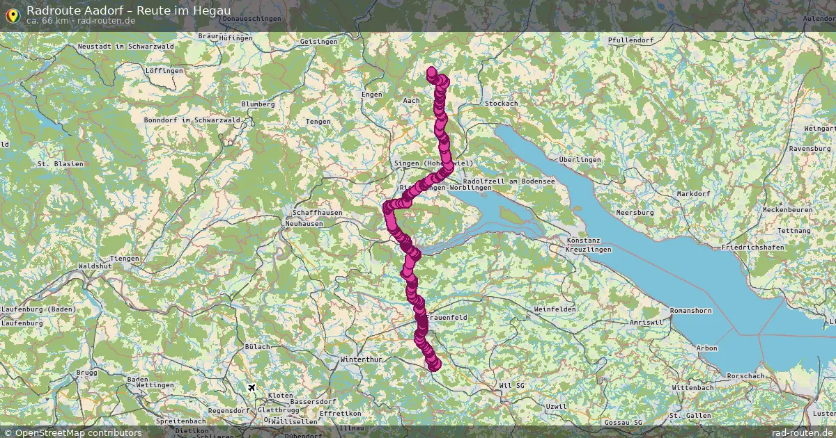 Fahrradroute Aadorf – Reute Im Hegau (66 km) – Rad-Routen.de