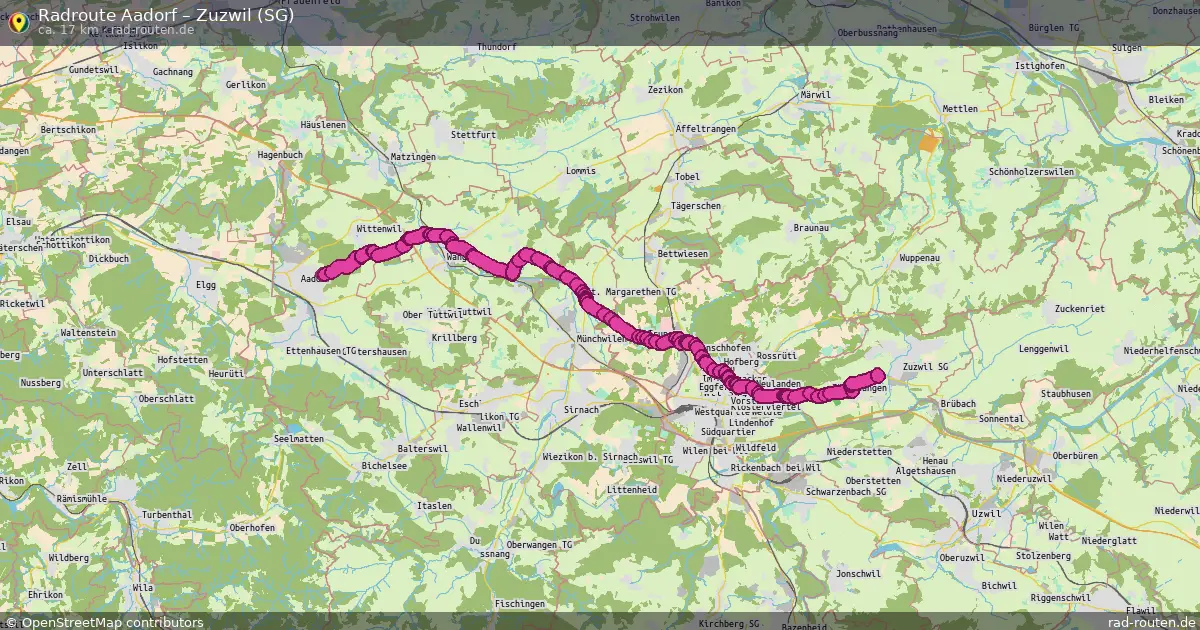 Radtour Aadorf – Zuzwil (Sg)