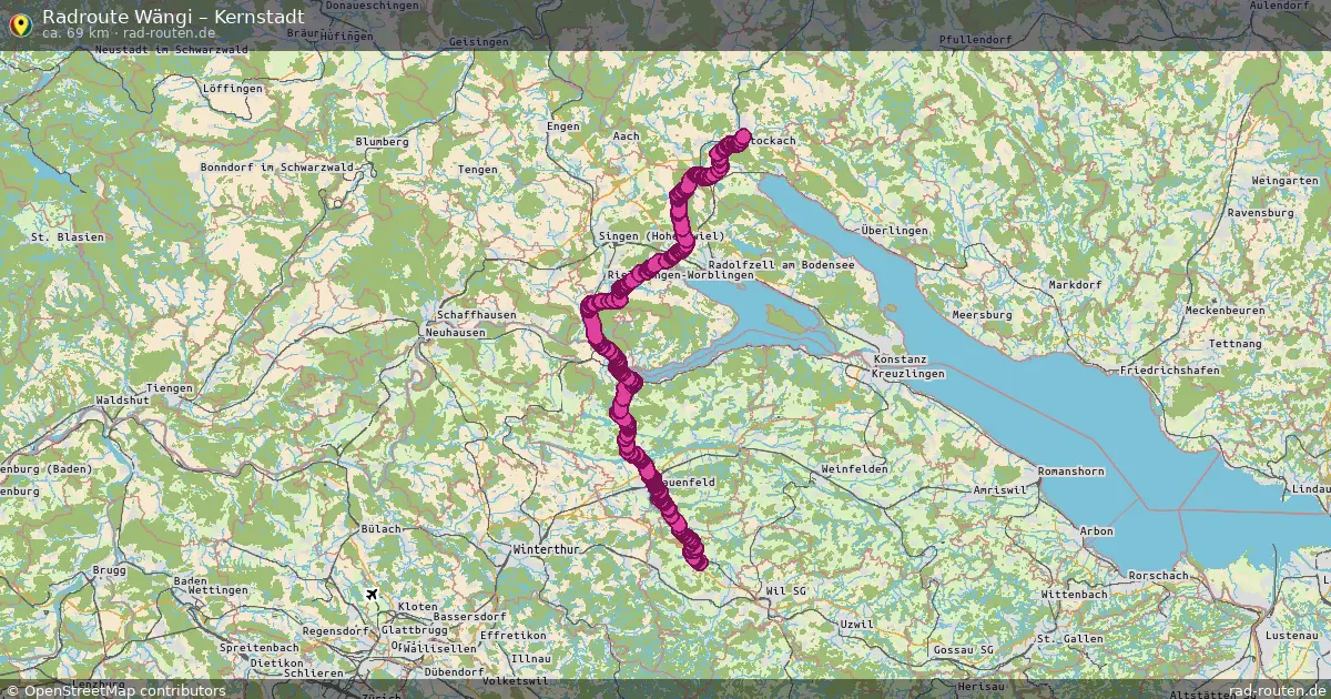 Fahrradroute Wängi – Kernstadt (69 km) – Rad-Routen.de