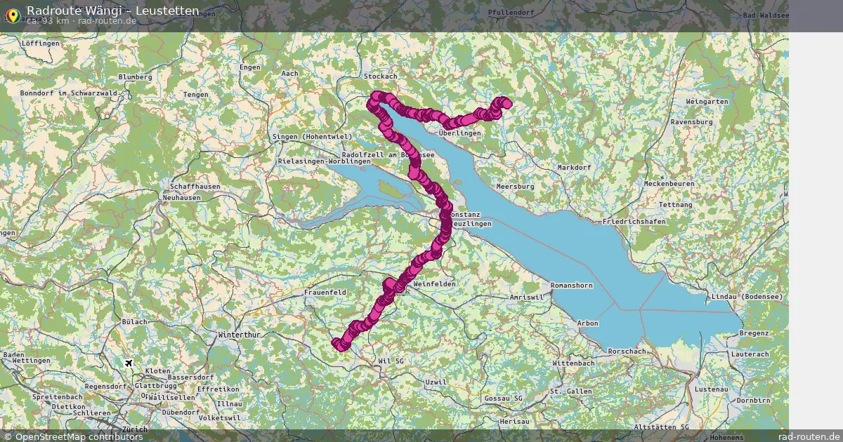 Fahrradroute Wängi – Leustetten (93 km) – Rad-Routen.de