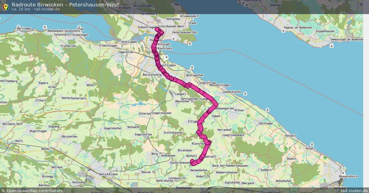 Fahrradroute Birwinken – Petershausen-West (16 km) – Rad-Routen.de