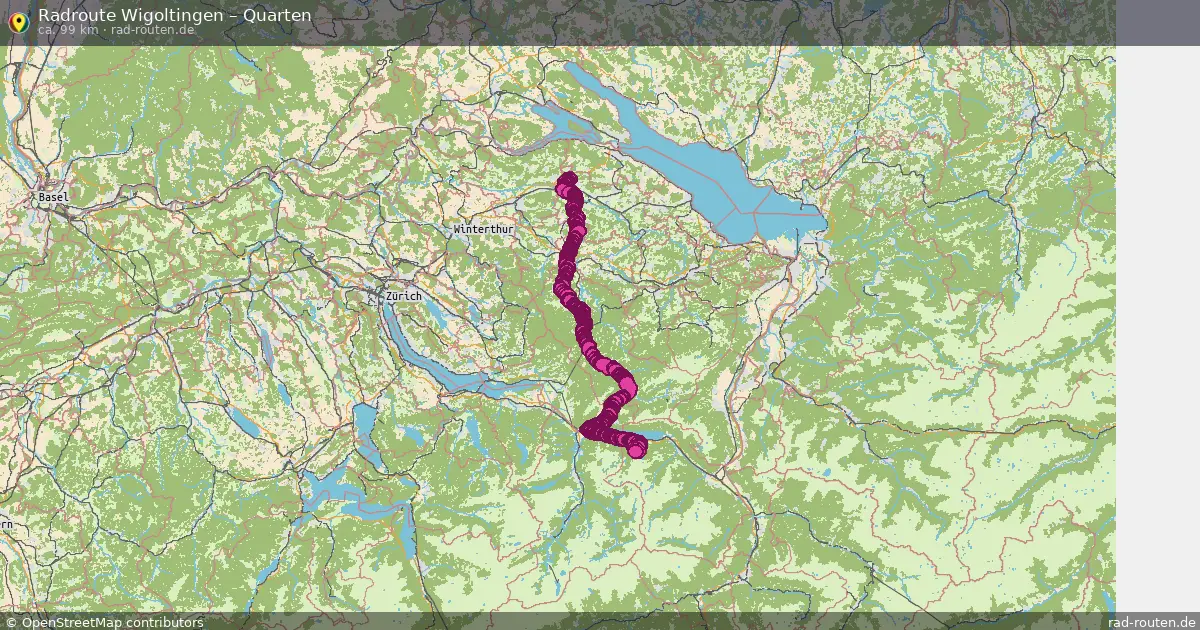 Fahrradroute Wigoltingen – Quarten (99 km) – Rad-Routen.de