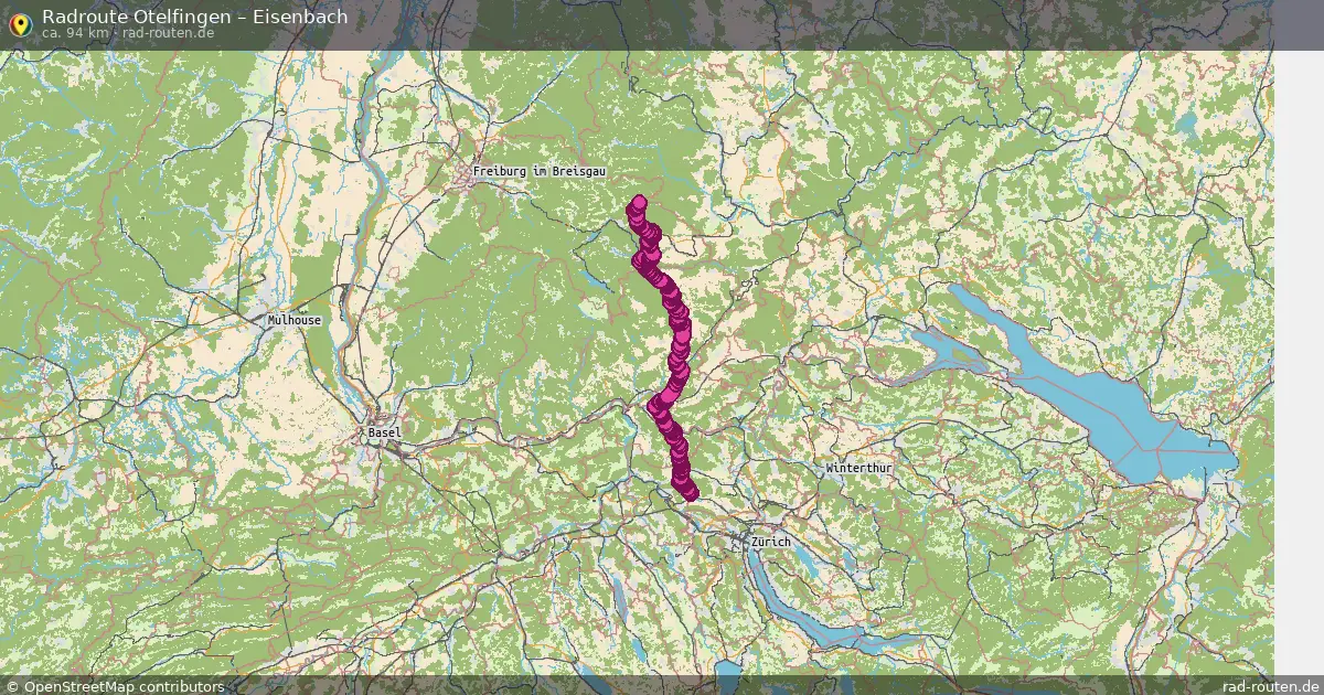Fahrradroute Otelfingen – Eisenbach (94 km) – Rad-Routen.de