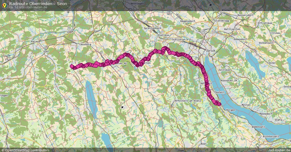 Fahrradroute Oberrieden – Seon (54 km) – Rad-Routen.de