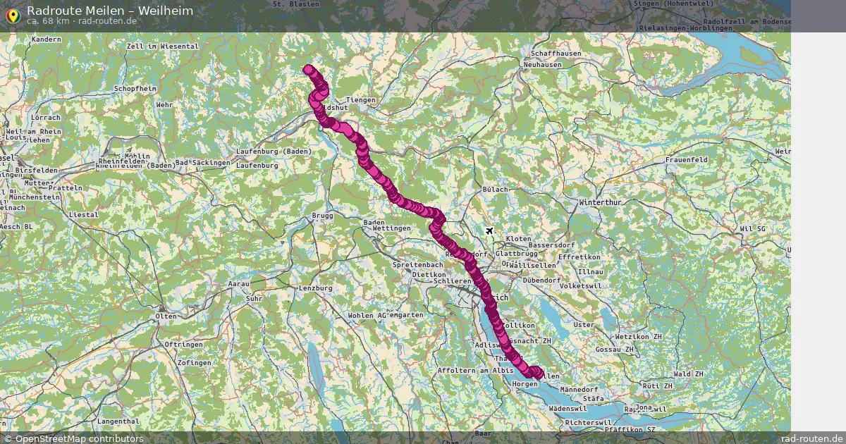 Fahrradroute Meilen – Weilheim (68 km) – Rad-Routen.de