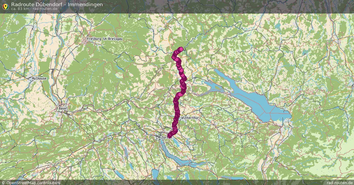 Fahrradroute Dübendorf – Immendingen (83 km) – Rad-Routen.de