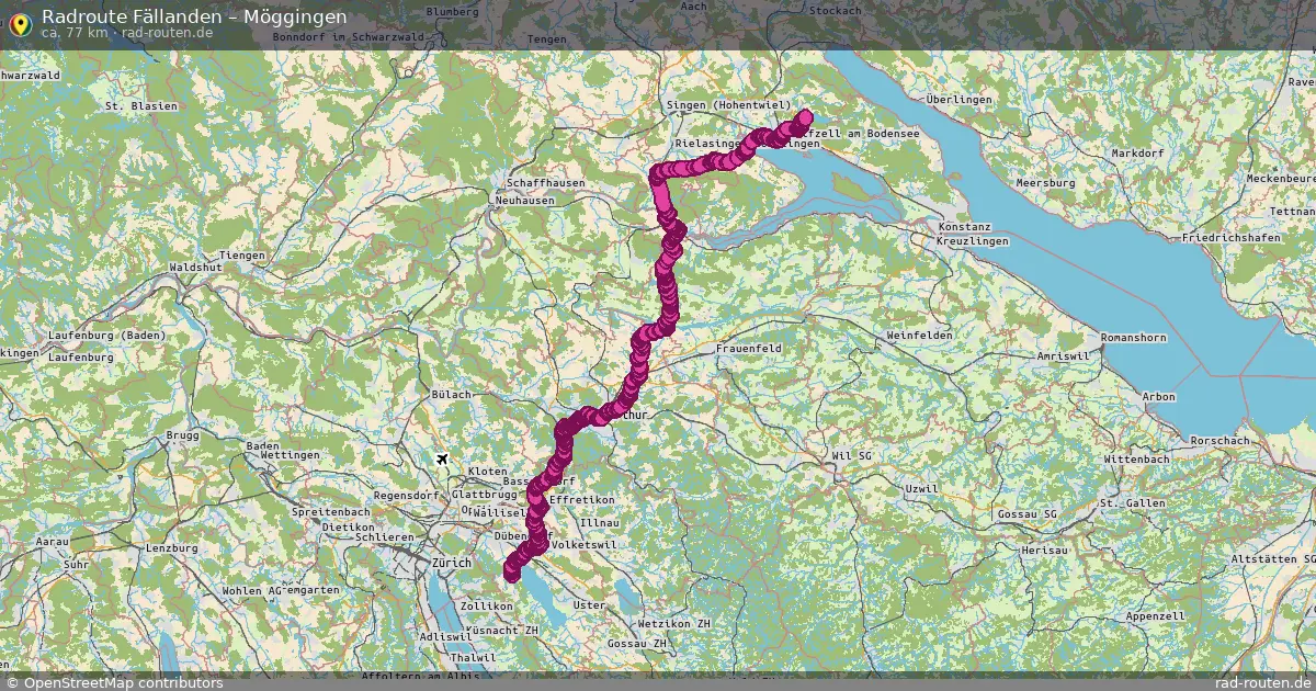 Fahrradroute Fällanden – Möggingen (77 km) – Rad-Routen.de