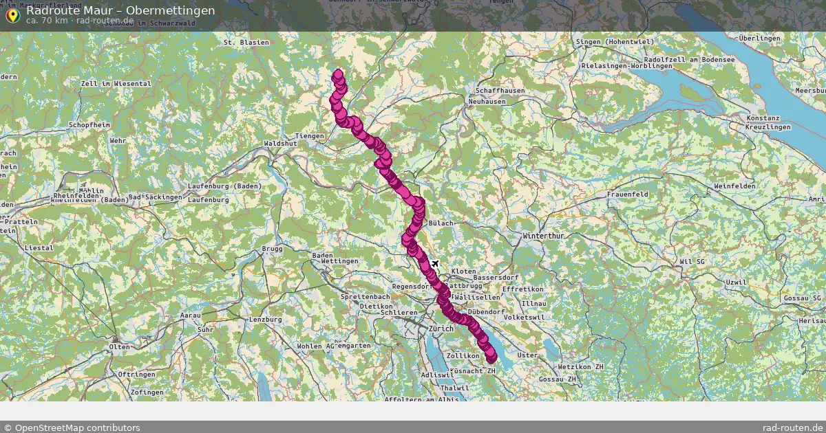 Fahrradroute Maur – Obermettingen (70 km) – Rad-Routen.de