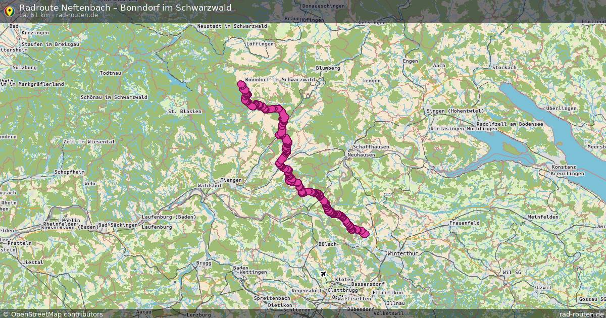Fahrradroute Neftenbach – Bonndorf Im Schwarzwald