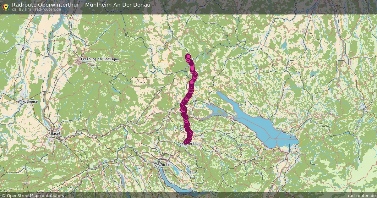 Fahrradroute Oberwinterthur – Irndorf (81 km) – Rad-Routen.de