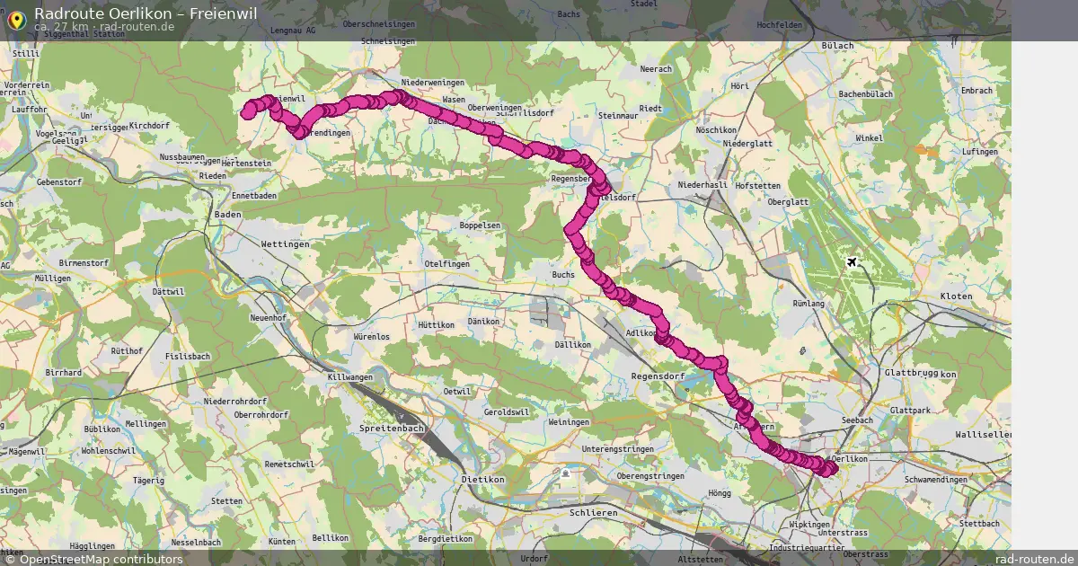 Fahrradroute Oerlikon – Freienwil (27 km) – Rad-Routen.de