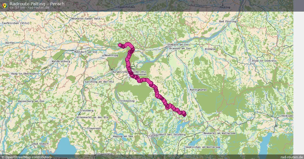 Fahrradroute von Palting nach Perach