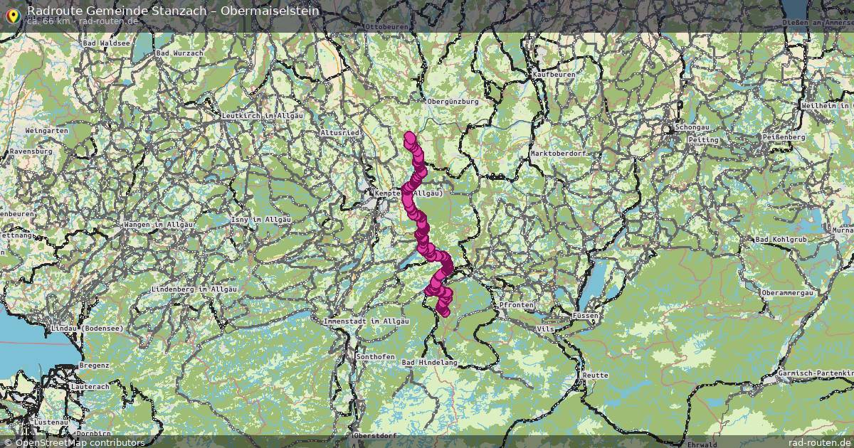 Fahrradroute von Jungholz nach Ofterschwang