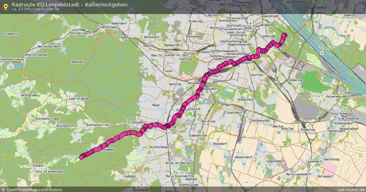 Fahrradroute von KG Leopoldstadt nach Kaltenleutgeben
