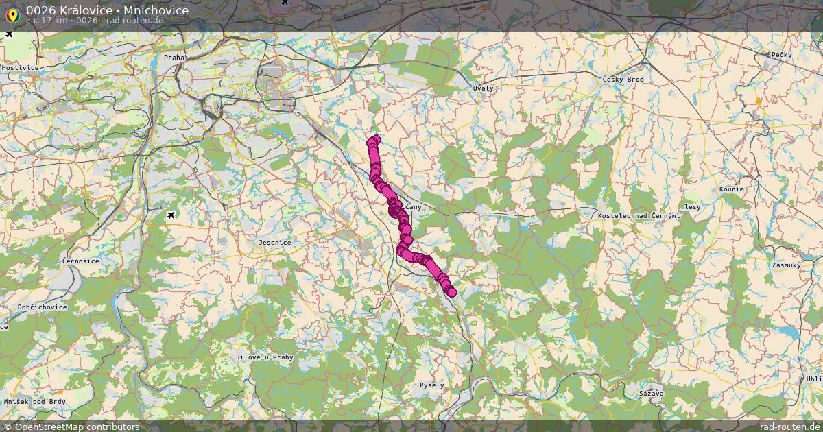 0026 Královice - Mnichovice (0026) – Fernradroute auf Rad-Routen.de